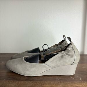 Blondo Taupe Leather Etta Waterproof Wedge Heels Sz 7.5 Womens